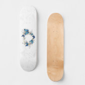 Juwelenherz mit Schmetterlingen Morpho Skateboard (Vorderseite)