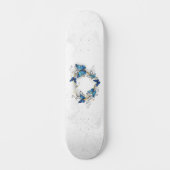 Juwelenherz mit Schmetterlingen Morpho Skateboard (Vorderseite)