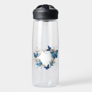 Juwelenherz mit Schmetterlingen Morpho Trinkflasche