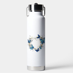Juwelenherz mit Schmetterlingen Morpho Trinkflasche