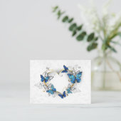 Juwelenherz mit Schmetterlingen Morpho Visitenkarte (Stehend Vorderseite)