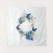 Juwelenherz mit Schmetterlingen Morpho Wandteppich (Vorderseite (Horizontal))