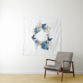 Juwelenherz mit Schmetterlingen Morpho Wandteppich (Beispiel (Horizontal))