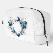 Juwelenherz mit Schmetterlingen Morpho Waschbeutel (Rechte Ecke)