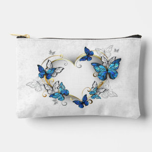 Juwelenherz mit Schmetterlingen Morpho Zubehörtasche
