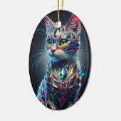 Juwelenkatze Keramik Ornament (Links)