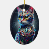 Juwelenkatze Keramik Ornament (Vorne)