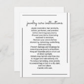 Juwelenpflege-Anleitung für das White Black Border Mitteilungskarte (Vorne/Hinten)