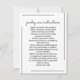 Juwelenpflege-Anleitung für das White Black Border Mitteilungskarte