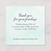 Juwelenpflege Danke für das grüne Aquarellengeschä Begleitkarte (Rückseite)