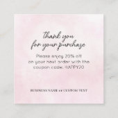 Juwelenpflege Danke Pink Watercolor Business Begleitkarte (Rückseite)