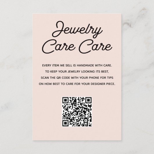Juwelenpflege-Karte mit Logo Begleitkarte (Rückseite)