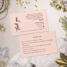 Juwelenpflege Pink Chic Script Danke Karte