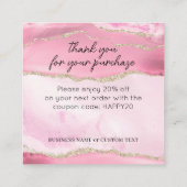 Juwelenpflege Vielen Dank Pink Gold Agate Business Begleitkarte (Rückseite)