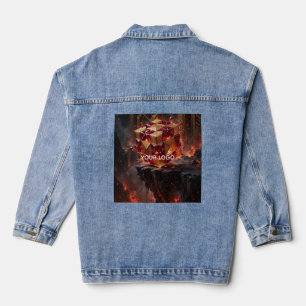 Juwelenquader auf der vulkanischen Klippe Jeansjacke