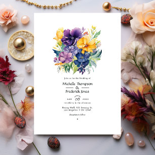 Juwelfarbene Florale Hochzeit Einladung