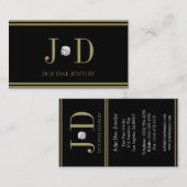 Juwelier-Diamant-Schwarzes/Goldstreifen Visitenkarte (Vorne/Hinten)