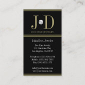Juwelier-Diamant-Schwarzes/Goldstreifen Visitenkarte (Rückseite)