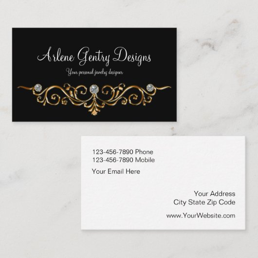 Juwelier-elegante Imitat Bling Geschäfts-Karten Visitenkarte (Vorne/Hinten)