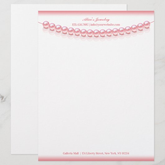 Juwelier Pearl Letterhead Briefbogen (Vorne/Hinten)
