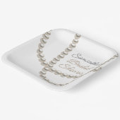 Juwelier Pearl Necklace Brautparty Pappteller (Gewinkelt)