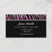 Juwelier-Schmuckzebra-Druck-Diamant-Rosa Visitenkarte (Rückseite)