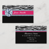 Juwelier-Schmuckzebra-Druck-Diamant-Schein Visitenkarte (Vorne/Hinten)