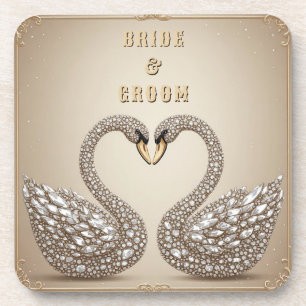 Juwelier-Schwan-Herz-Symbol zur Hochzeit Getränkeuntersetzer