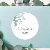 Juwelier Watercolor Eukalyptus Runder Aufkleber