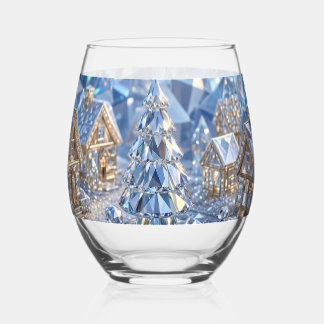 Juwelier-Weihnachtsdorf Smaragdbaum Kristall  Weinglas Ohne Stiel