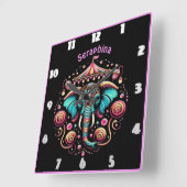 Juwelierelefant im Karneval Quadratische Wanduhr (Winkel)