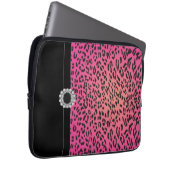 Juwelieren Hot Pink Leopard Laptop Deckschlauch Laptopschutzhülle (Vorne Rechts)