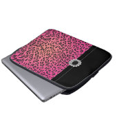Juwelieren Hot Pink Leopard Laptop Deckschlauch Laptopschutzhülle (Vorne Knopf)