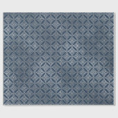 Juwelierin Arabesque Marokkanisch Blaue Marine Sil Geschenkpapier (Flach)
