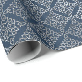 Juwelierin Arabesque Marokkanisch Blaue Marine Sil Geschenkpapier (Rolleneckpunkt)