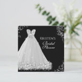 Juwelierkleid White Black Wedding Brautparty in Einladung (Stehend Vorderseite)