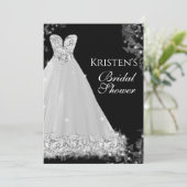 Juwelierkleid White Black Wedding Brautparty in Einladung (Stehend Vorderseite)