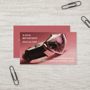 Juwelierladen im Vintagen Uhrenladen - Reparatur Visitenkarte