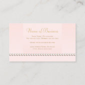 Juwelierladen Rosa und Goldene Perlenfolge Visitenkarte (Rückseite)