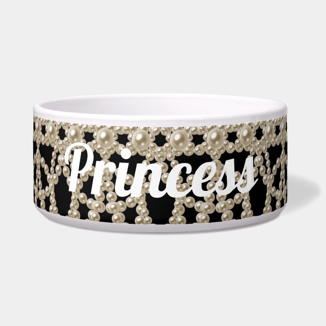 Juwelierpearls Princess Custom Keramik Pet Bowl Napf (Vorderseite)