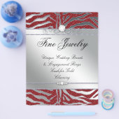Juweliersalon Flyer Haarsalon Zebra Sparkle Rotes  (Einzeln)