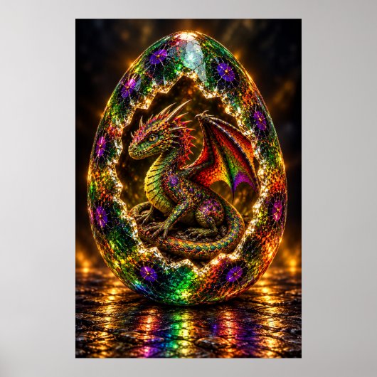 Juweliertes Drachenei Poster (Vorne)