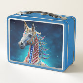 Juweliertes Einhorn Metall Brotdose (Rückseite)