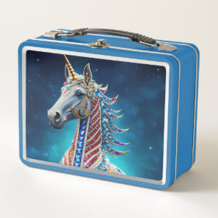 Juweliertes Einhorn Metall Brotdose