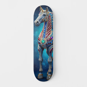 Juweliertes Einhorn Skateboard