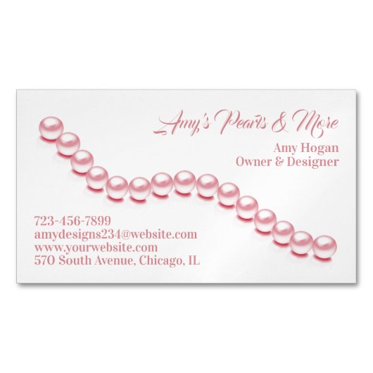 Juwelry Pearl Magnetische Visitenkarte (Vorderseite)