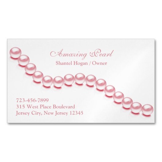 Juwelry Pearl Magnetische Visitenkarte (Vorderseite)