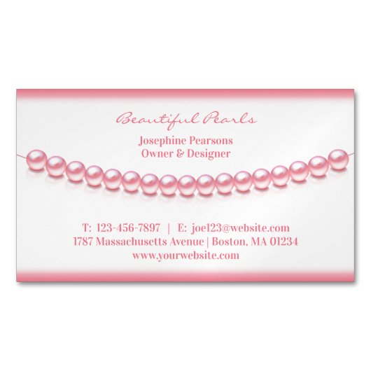 Juwelry Pearl Magnetische Visitenkarte (Vorderseite)