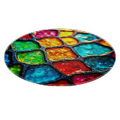 Juwelton gefärbte Glas-Kunst-Glow-Design Schneidebrett (Ecke)