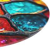 Juwelton gefärbte Glas-Kunst-Glow-Design Schneidebrett (Ecke)